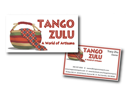 Marketing materials for Tango Zulu Imports, Port Gamble, WA